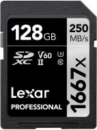 LEXAR PROFESSIONAL 1667X SDXC 128GB U3 V60 UHS-II (up to 250MB/s read, 120MB/s write)