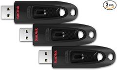 SanDisk 32GB 3-Pack Ultra USB 3.0 Flash Drive (3x32GB) - SDCZ48-032G-GAM46T