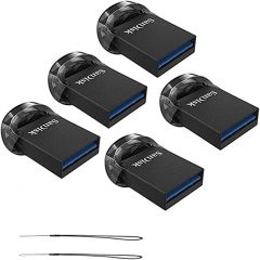 SanDisk Ultra Fit USB 3.1 130MB/s for 5 Pack Flash Drive SDCZ430 w/Hanvel Strap (128 x 5 Pack)
