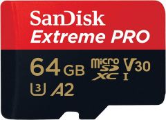 SanDisk 64GB Extreme PRO microSD UHS-I Card with Adapter