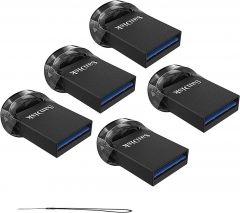 5 Pack Bundle - SanDisk 32GB Ultra Fit USB 3.1 Flash Drive SDCZ430-032G-G46 Retail Pen Drive with Bonus Hanvel Lanyard