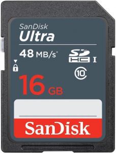 SanDisk 16GB SD Ultra 48MB/s 320X Class 10 C10 UHS-I 16G SDHC SDSDUNB-016G Memory Card +PPS