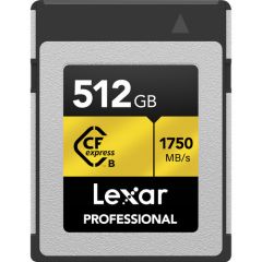 LEXAR PROFESSIONAL CFexpressTM TYPE B CARD “GOLD SERIES”512GB (up to 1750MB/s read, 1000MB/s write)