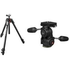 Manfrotto MT055CXPRO3 Carbon Fiber Tripod with 808RC4 3-Way Pan/Tilt Head Kit