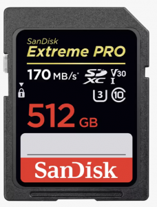 SanDisk Extreme PRO SDHC And SDXC UHS-I Card 512GB