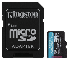 Kingston Canvas Go! Plus microSD Memory Card for Android mobile devices, action cams, drones and 4K video production 256GB